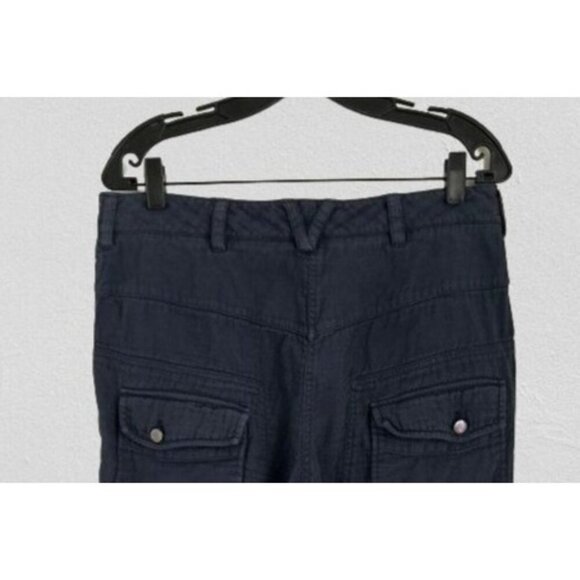 Philip Lim Cargo Pants High 10" Rise Cropped Casual Blue Pockets Size 8 - Picture 4 of 8
